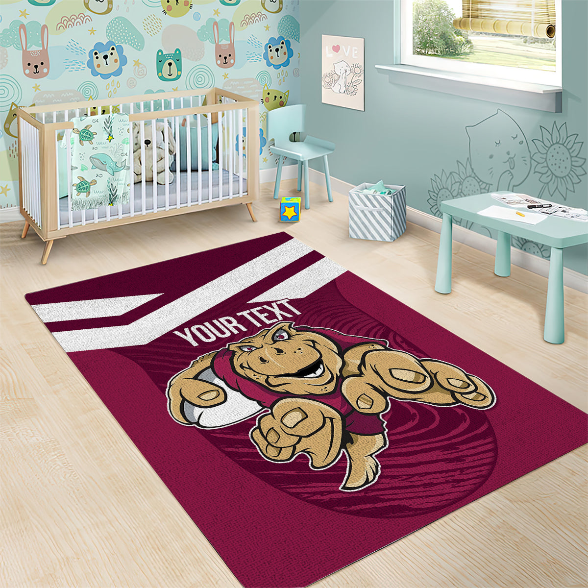 Custom Queensland Rugby Area Rug Maroons Cane Toad Origin Sporty - Vibe Hoodie Shop