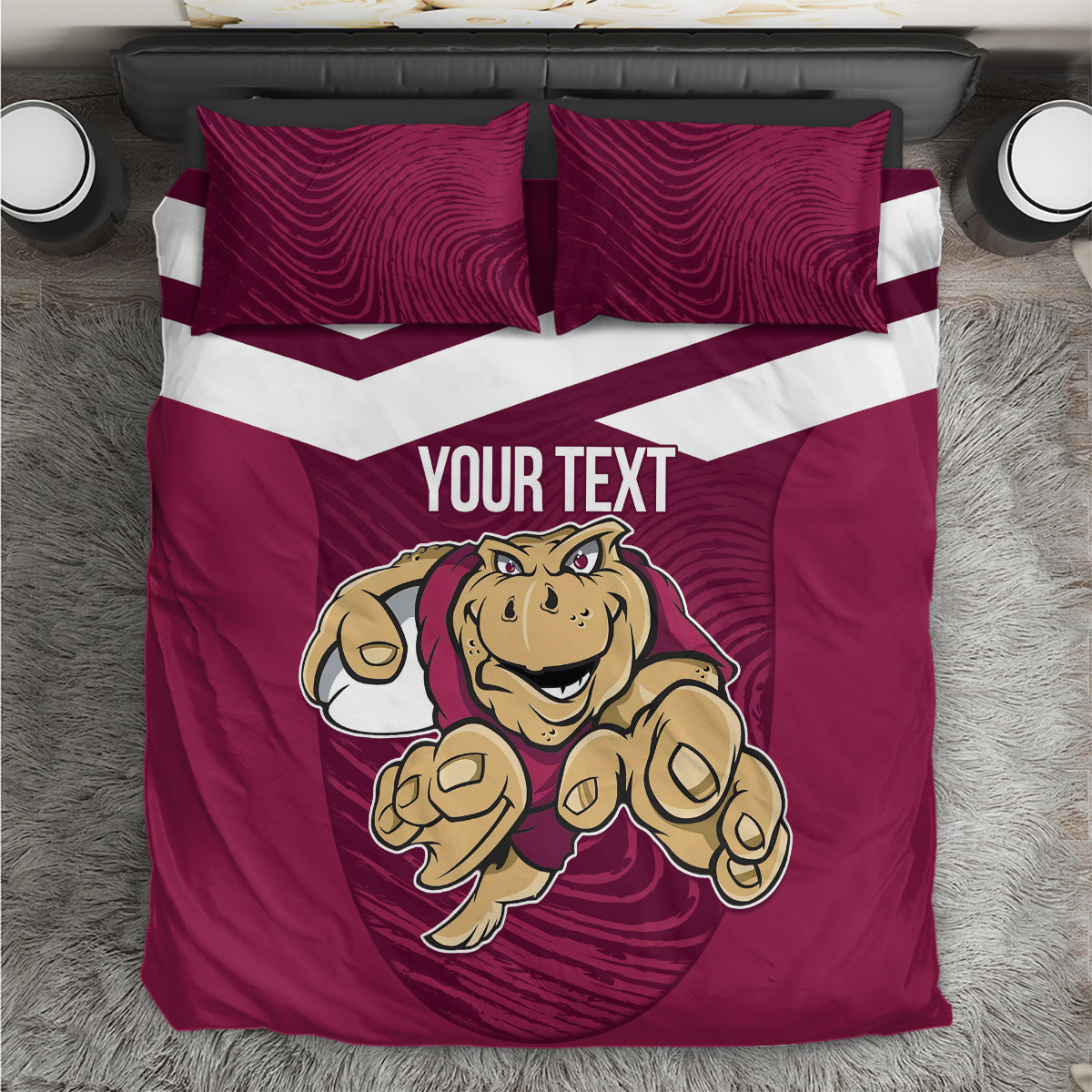 Custom Queensland Rugby Bedding Set Maroons Cane Toad Origin Sporty - Vibe Hoodie Shop