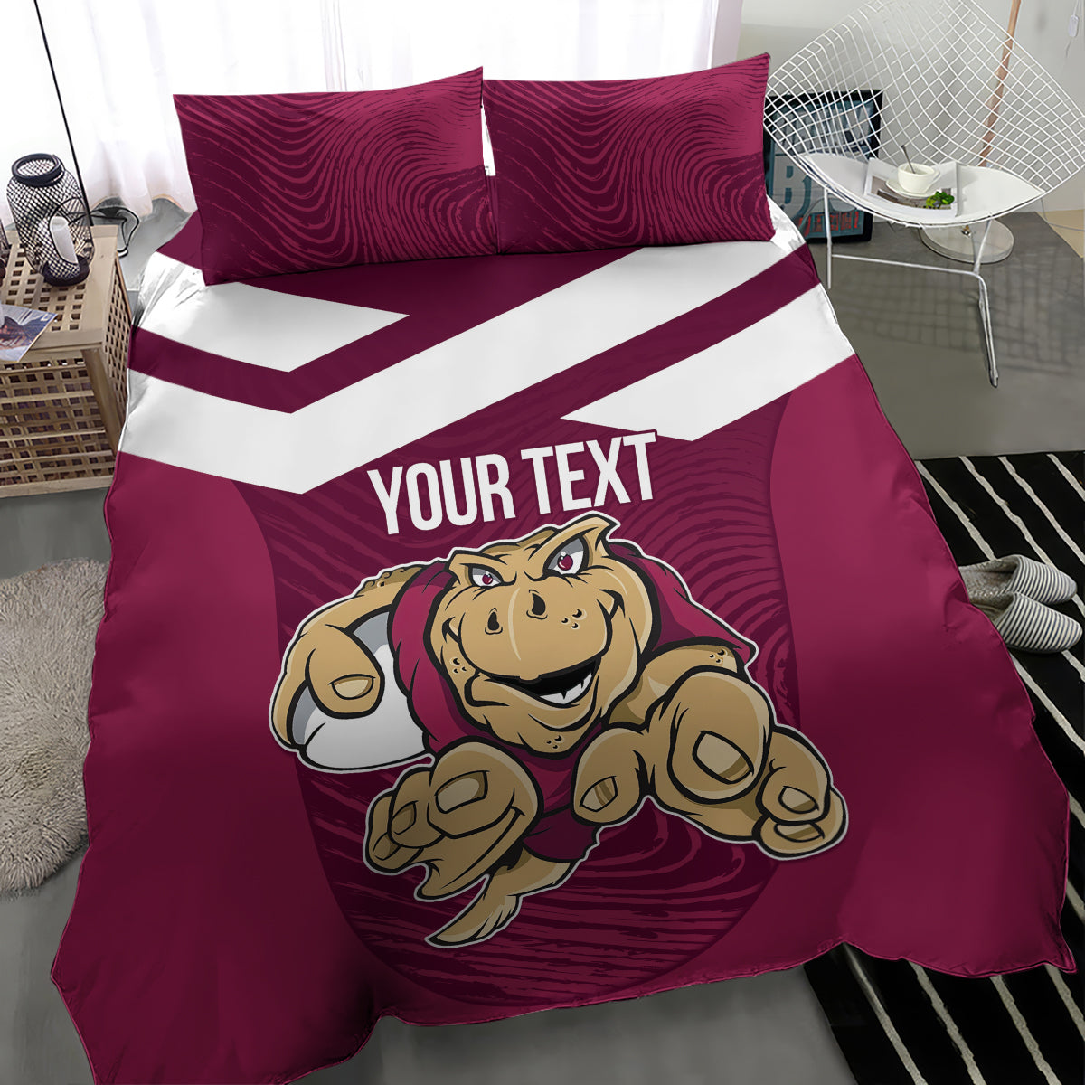 Custom Queensland Rugby Bedding Set Maroons Cane Toad Origin Sporty - Vibe Hoodie Shop