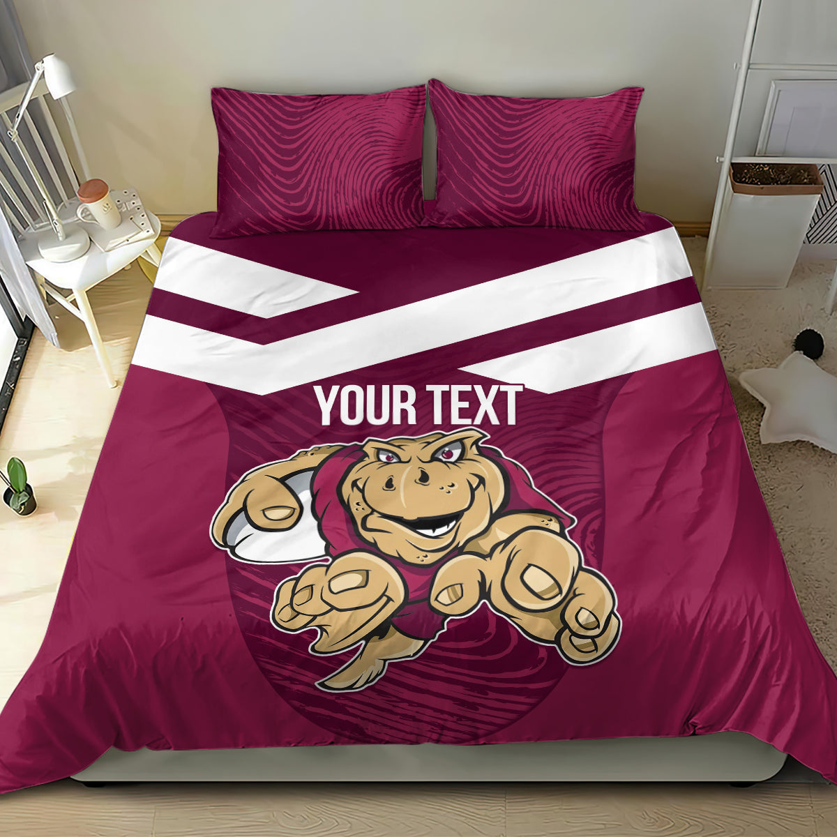 Custom Queensland Rugby Bedding Set Maroons Cane Toad Origin Sporty - Vibe Hoodie Shop