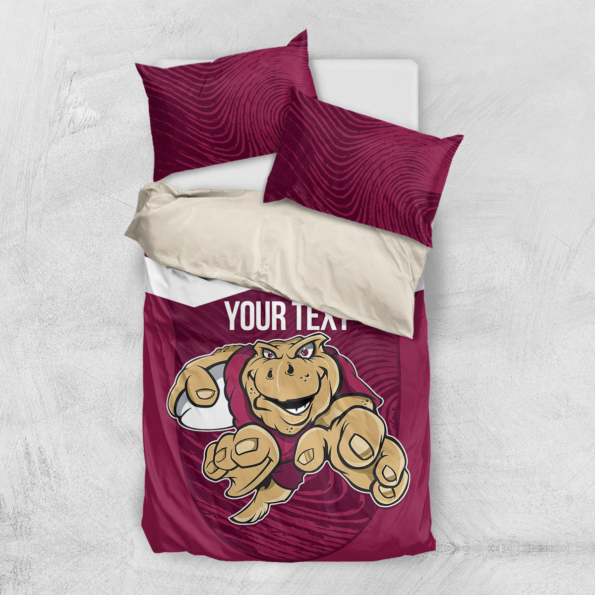 Custom Queensland Rugby Bedding Set Maroons Cane Toad Origin Sporty - Vibe Hoodie Shop