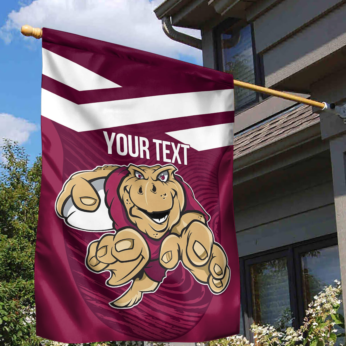 Custom Queensland Rugby Garden Flag Maroons Cane Toad Origin Sporty - Vibe Hoodie Shop