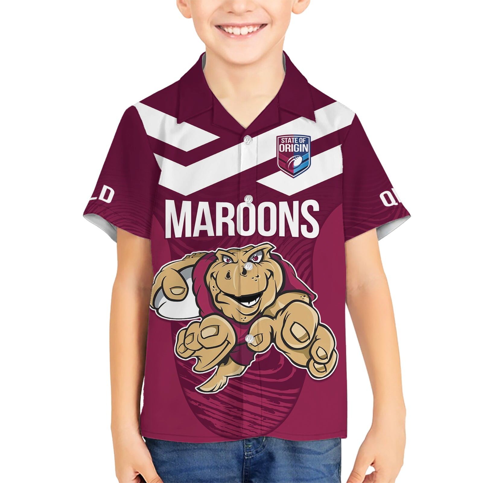 Custom Queensland Rugby Hawaiian Shirt Maroons Cane Toad Origin Sporty - Vibe Hoodie Shop