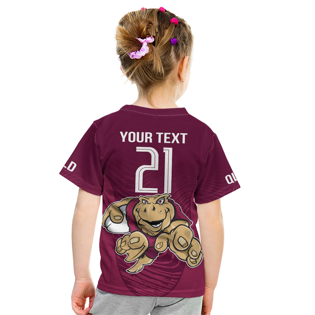 Custom Queensland Rugby Kid T Shirt Maroons Cane Toad Origin Sporty - Vibe Hoodie Shop