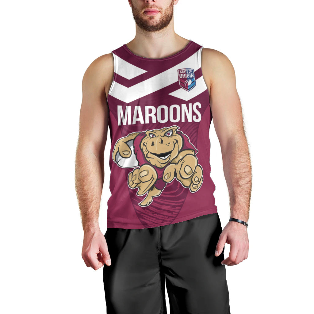 Custom Queensland Rugby Men Tank Top Maroons Cane Toad Origin Sporty - Vibe Hoodie Shop