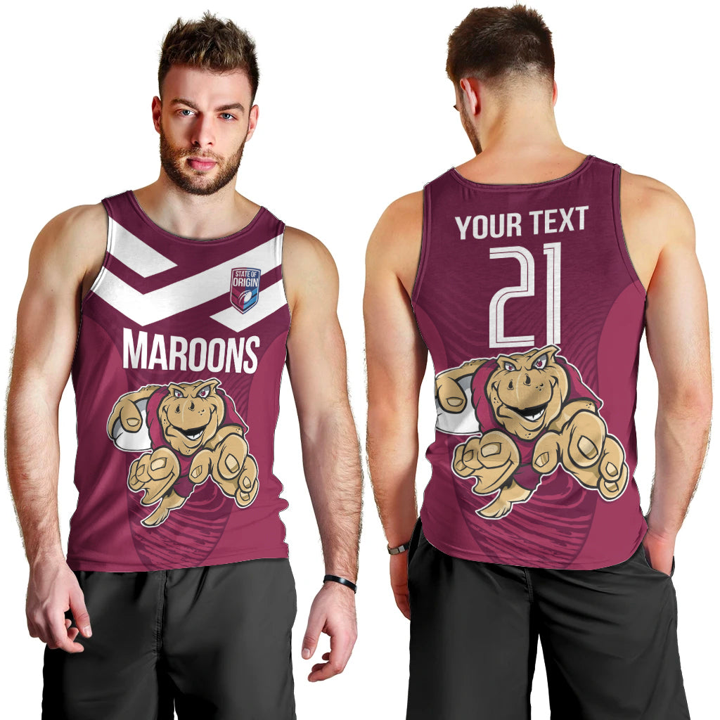 Custom Queensland Rugby Men Tank Top Maroons Cane Toad Origin Sporty - Vibe Hoodie Shop