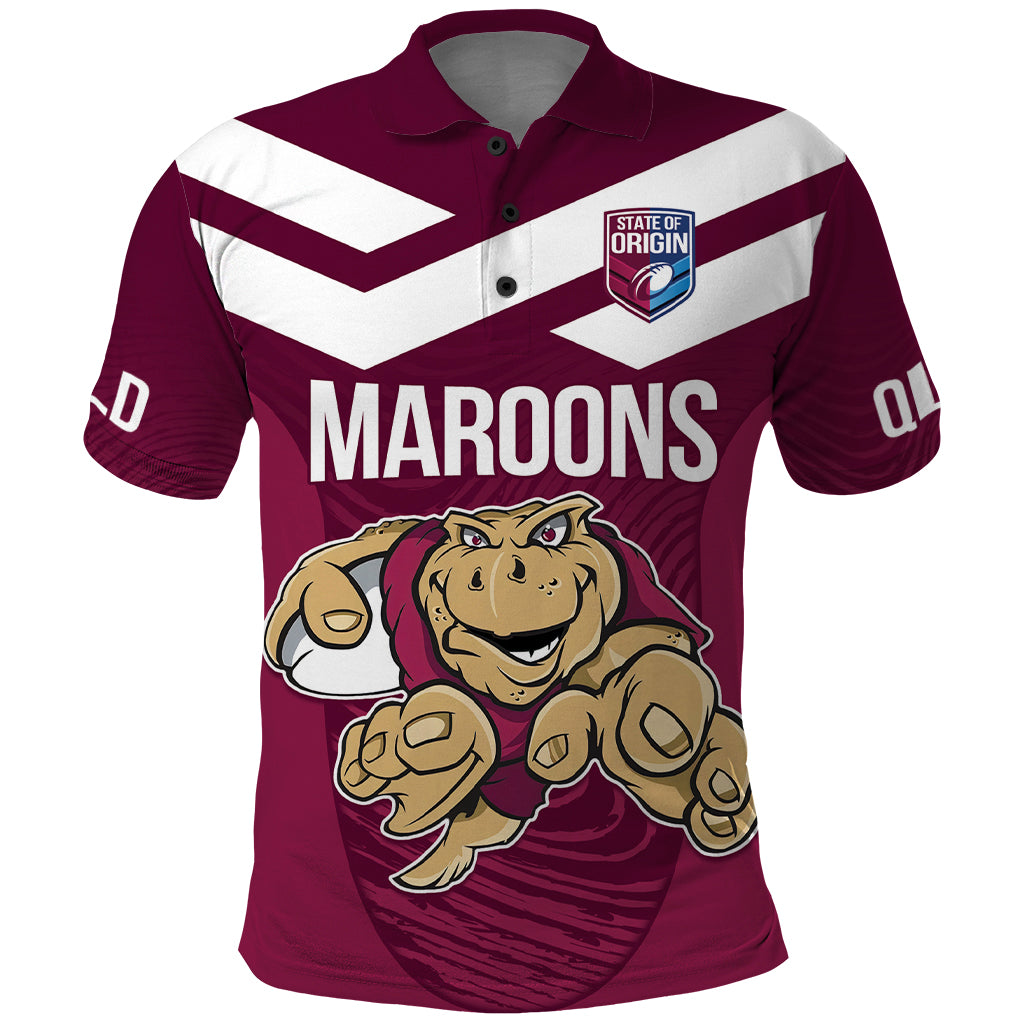 Custom Queensland Rugby Polo Shirt Maroons Cane Toad Origin Sporty LT9 - Vibe Hoodie Shop