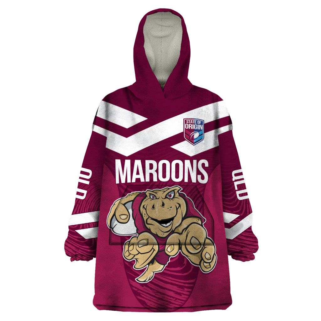 Custom Queensland Rugby Wearable Blanket Hoodie Maroons Cane Toad Origin Sporty - Vibe Hoodie Shop