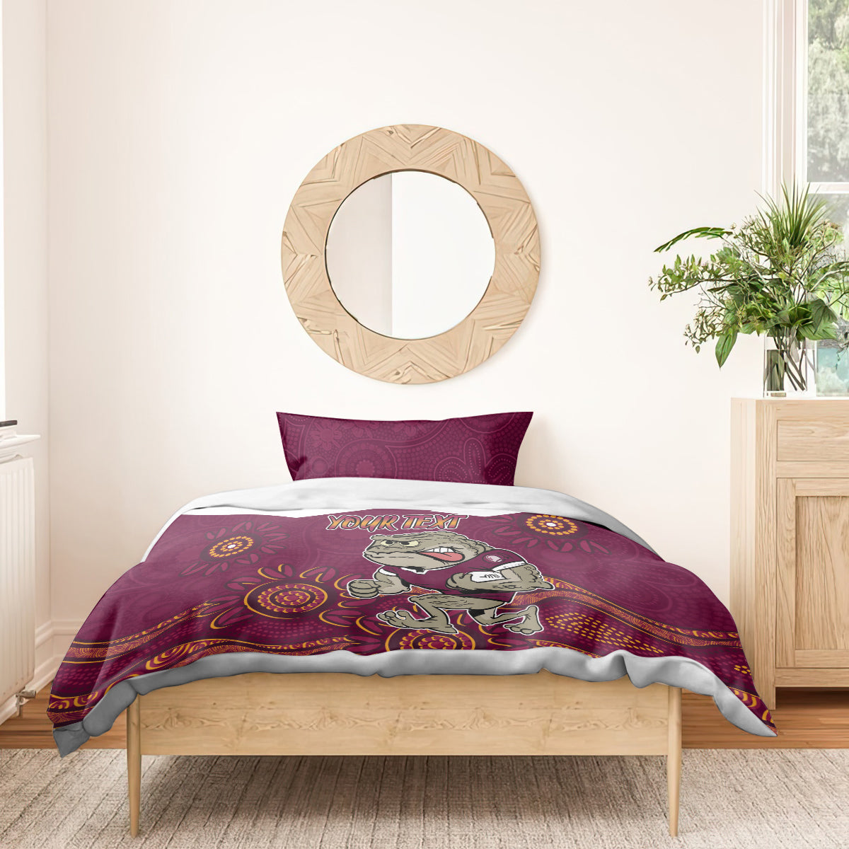 Custom QLD Maroons Cane Toad Blooded Aboriginal Inspired Bedding Set - Vibe Hoodie Shop