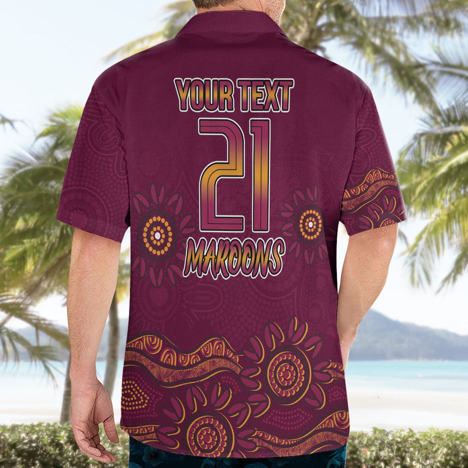 Custom QLD Maroons Cane Toad Blooded Aboriginal Inspired Hawaiian Shirt - Vibe Hoodie Shop