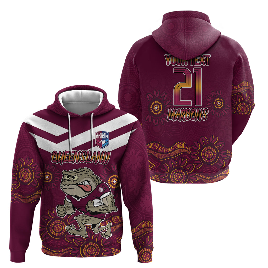 Custom QLD Maroons Cane Toad Blooded Aboriginal Inspired Hoodie LT9 - Vibe Hoodie Shop
