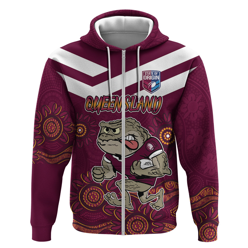 Custom QLD Maroons Cane Toad Blooded Aboriginal Inspired Hoodie LT9 - Vibe Hoodie Shop