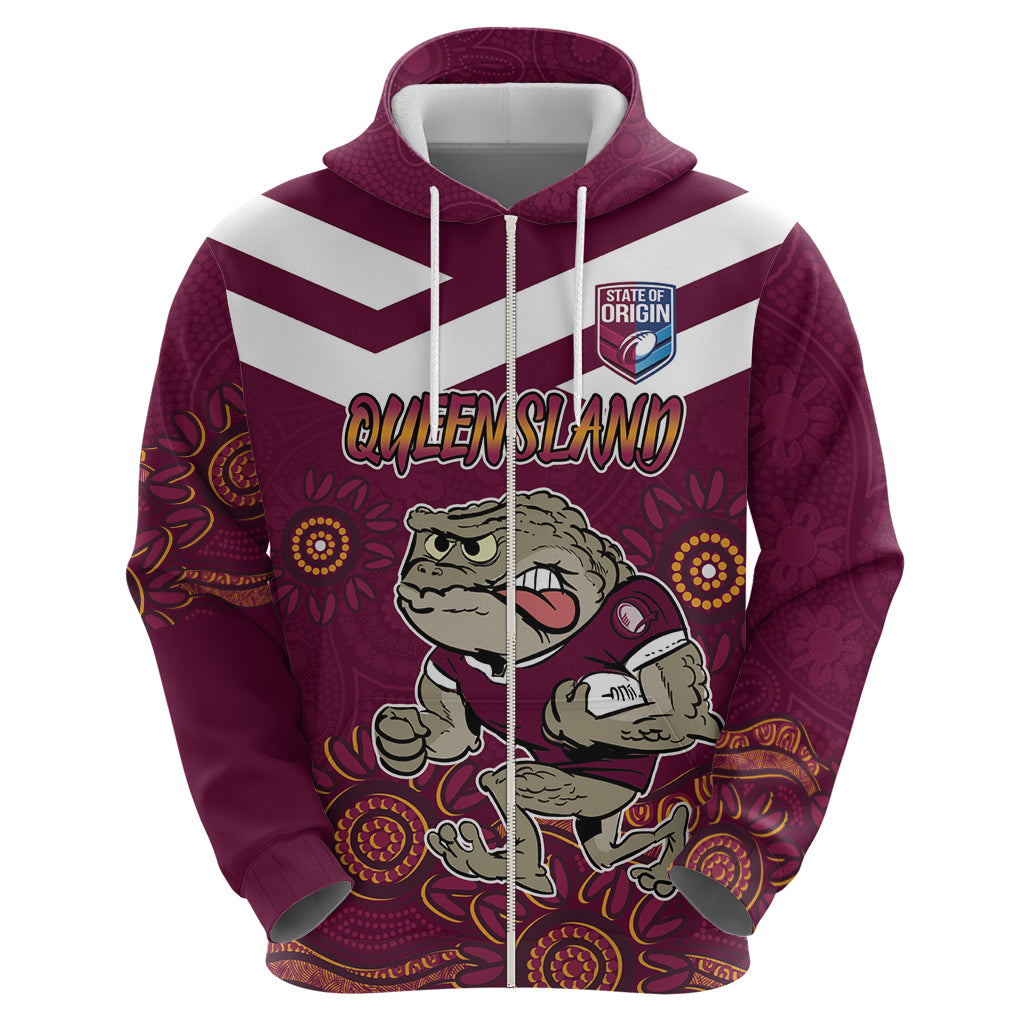 Custom QLD Maroons Cane Toad Blooded Aboriginal Inspired Hoodie LT9 - Vibe Hoodie Shop