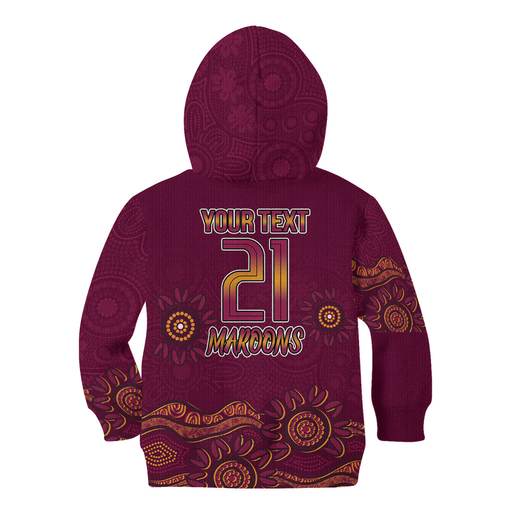 Custom QLD Maroons Cane Toad Blooded Aboriginal Inspired Kid Hoodie - Vibe Hoodie Shop