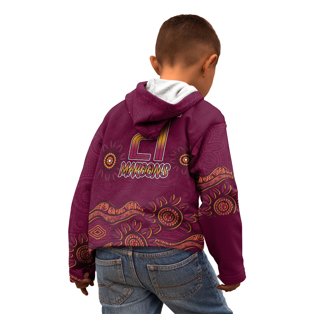 Custom QLD Maroons Cane Toad Blooded Aboriginal Inspired Kid Hoodie - Vibe Hoodie Shop