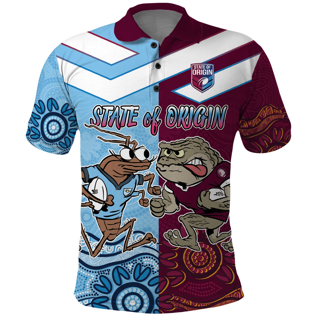 Custom QLD Cane Toad and NSW Cockroach Polo Shirt Aboriginal Inspired Together LT9 - Vibe Hoodie Shop