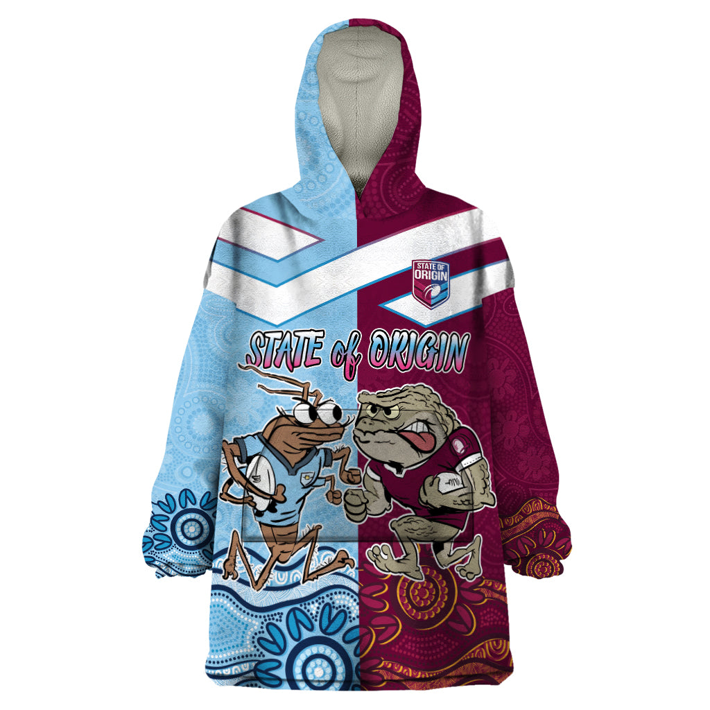 Custom QLD Cane Toad and NSW Cockroach Wearable Blanket Hoodie Aboriginal Inspired Together - Vibe Hoodie Shop