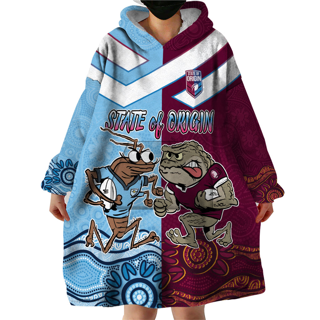 Custom QLD Cane Toad and NSW Cockroach Wearable Blanket Hoodie Aboriginal Inspired Together - Vibe Hoodie Shop