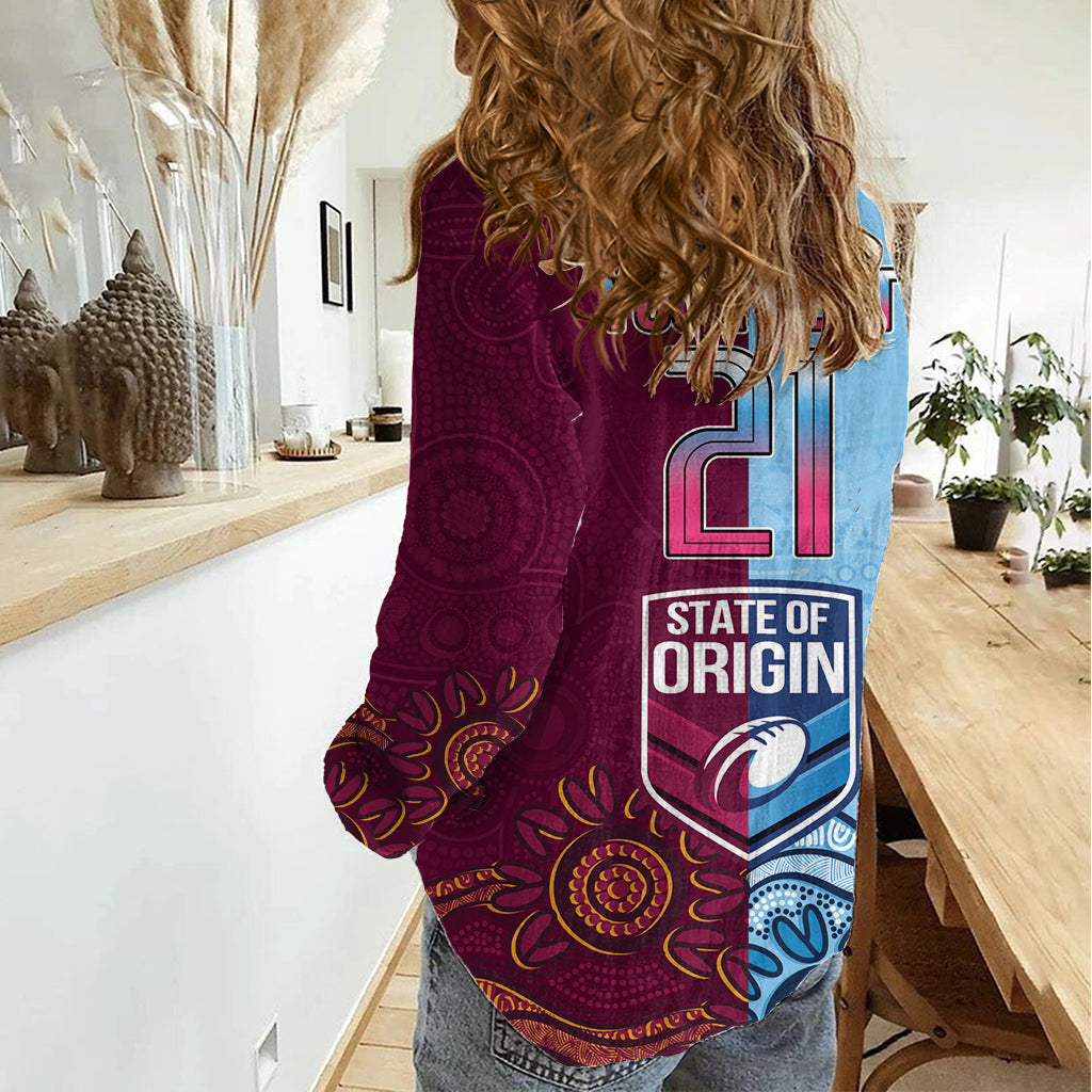 Custom QLD Cane Toad and NSW Cockroach Women Casual Shirt Aboriginal Inspired Together - Vibe Hoodie Shop