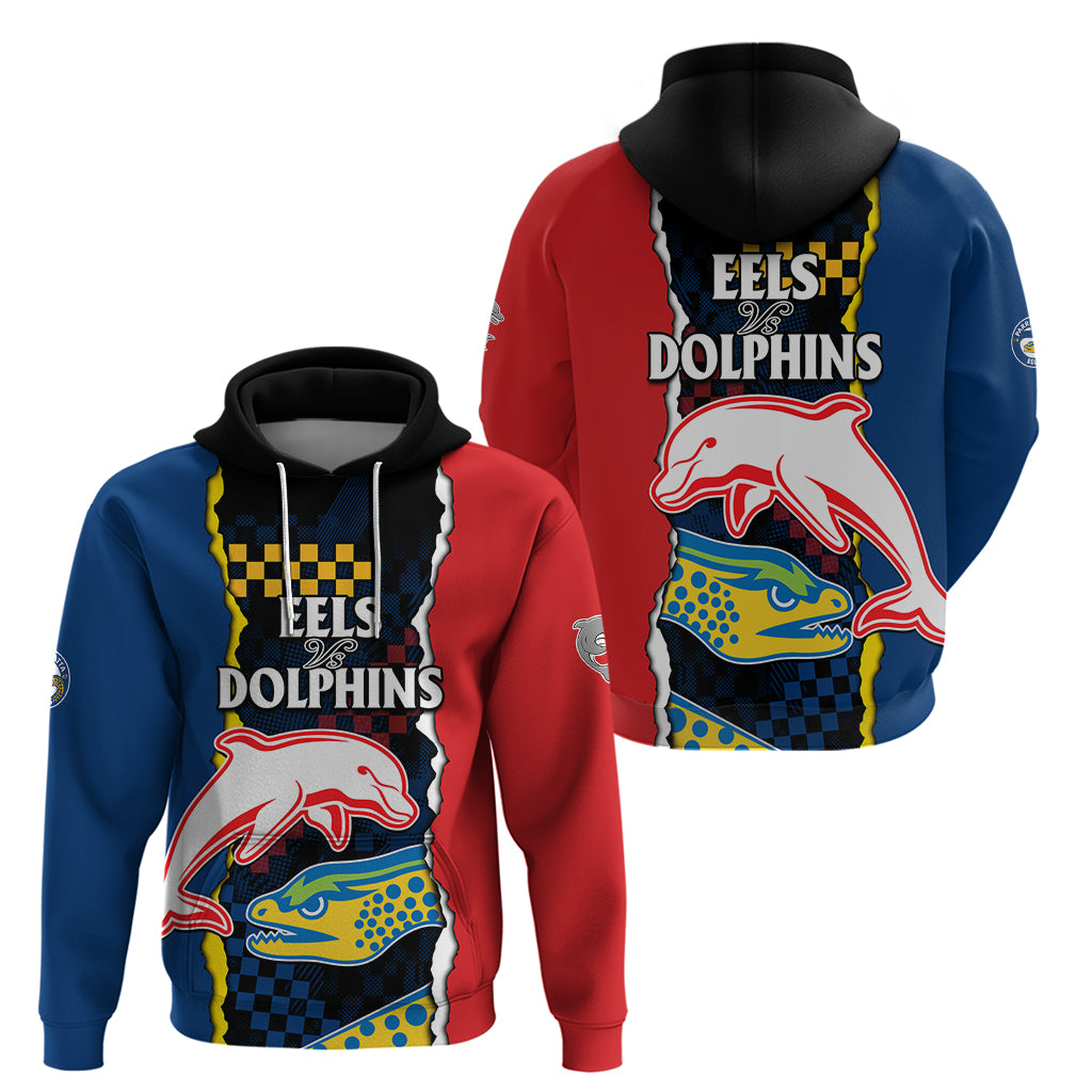 NRL Combine Dolphins and Parra Eels Hoodie Simple Style LT9 - Vibe Hoodie Shop