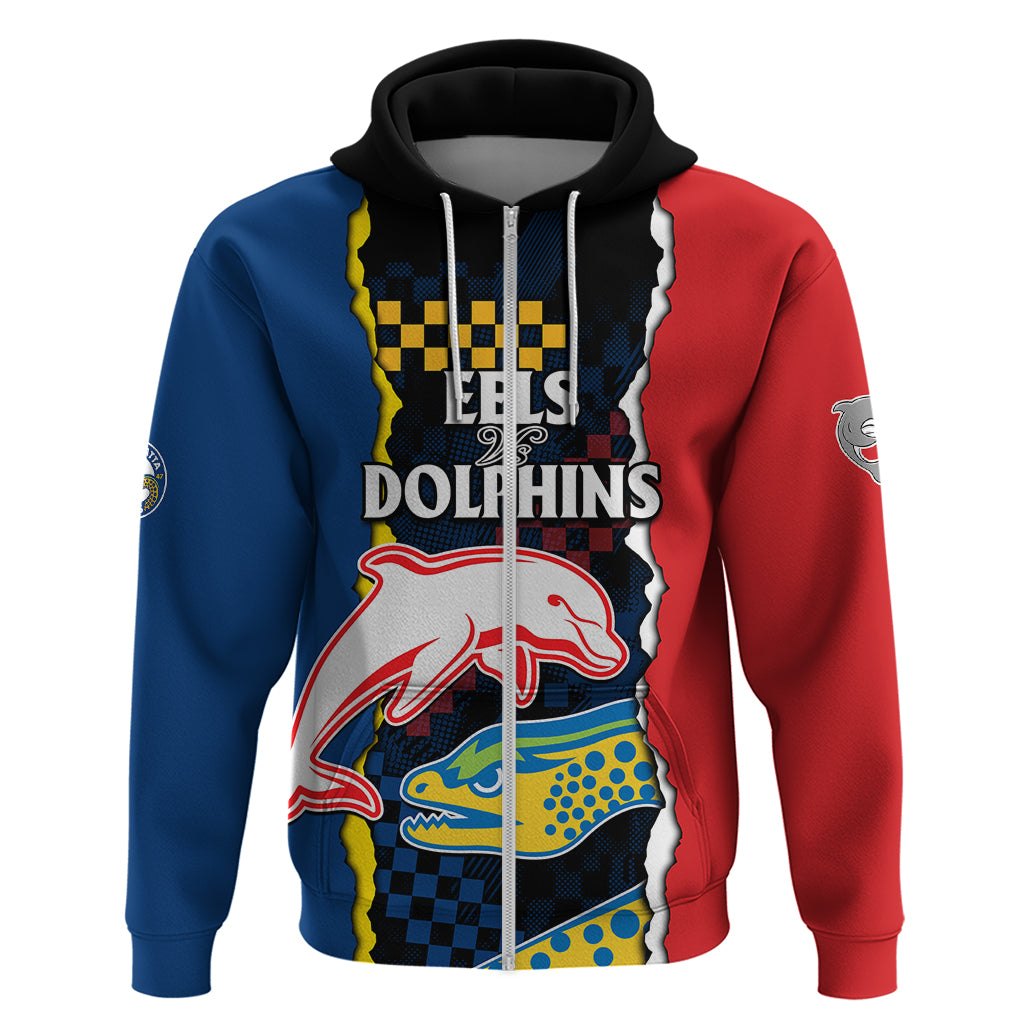 NRL Combine Dolphins and Parra Eels Hoodie Simple Style LT9 - Vibe Hoodie Shop