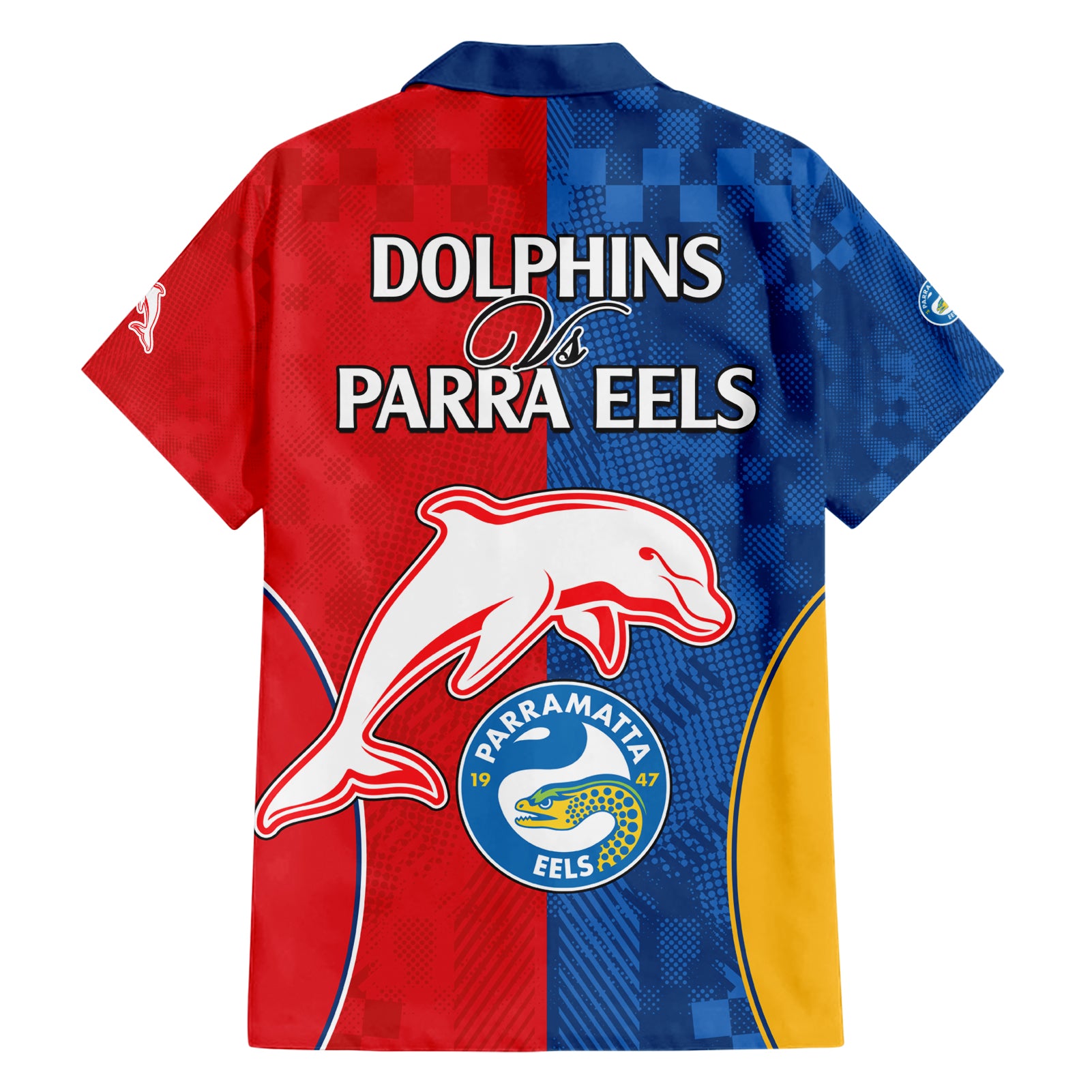 NRL Dolphins Combine Parra Eels Hawaiian Shirt Sporty Style - Vibe Hoodie Shop