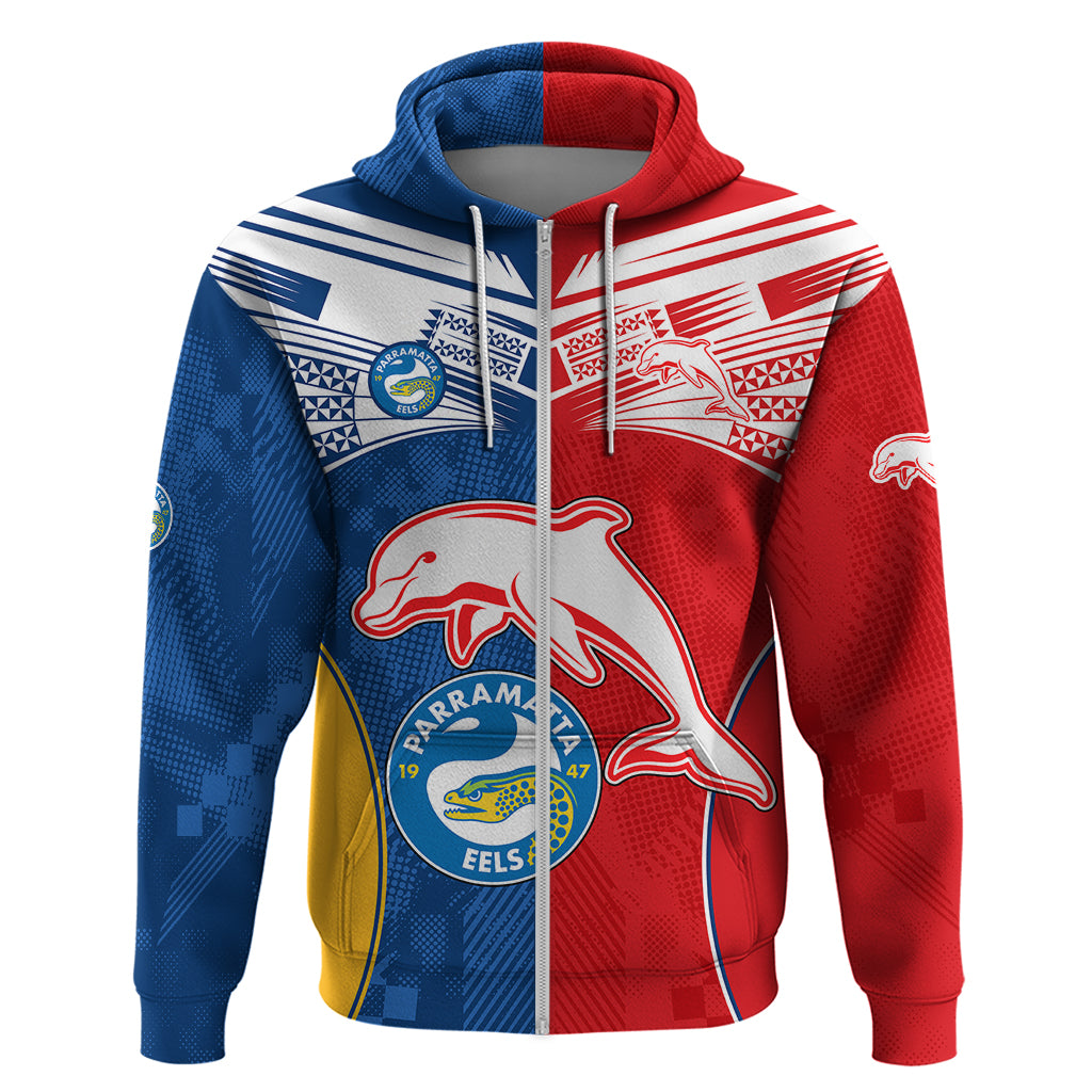 NRL Dolphins Combine Parra Eels Hoodie Sporty Style LT9 - Vibe Hoodie Shop