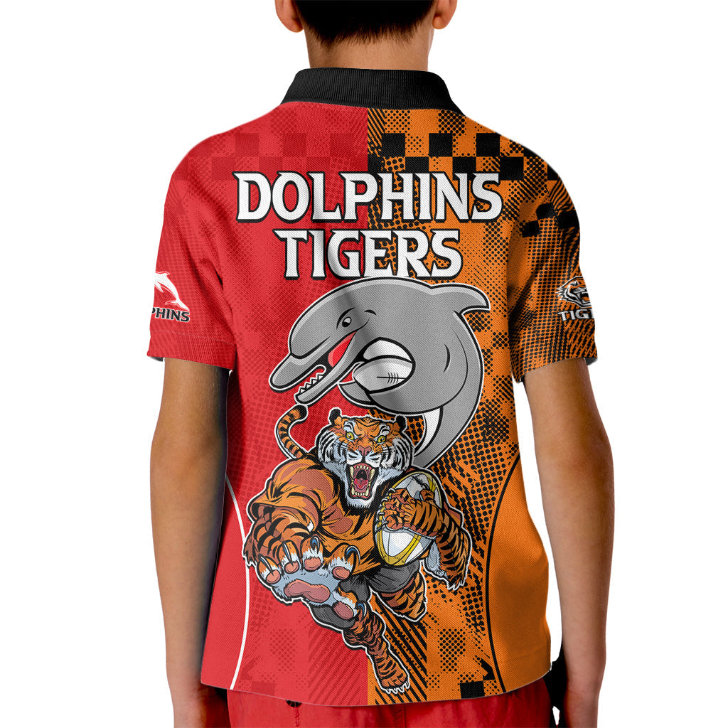 NRL Half Dolphins and Half Tigers Kid Polo Shirt Sporty Style LT9