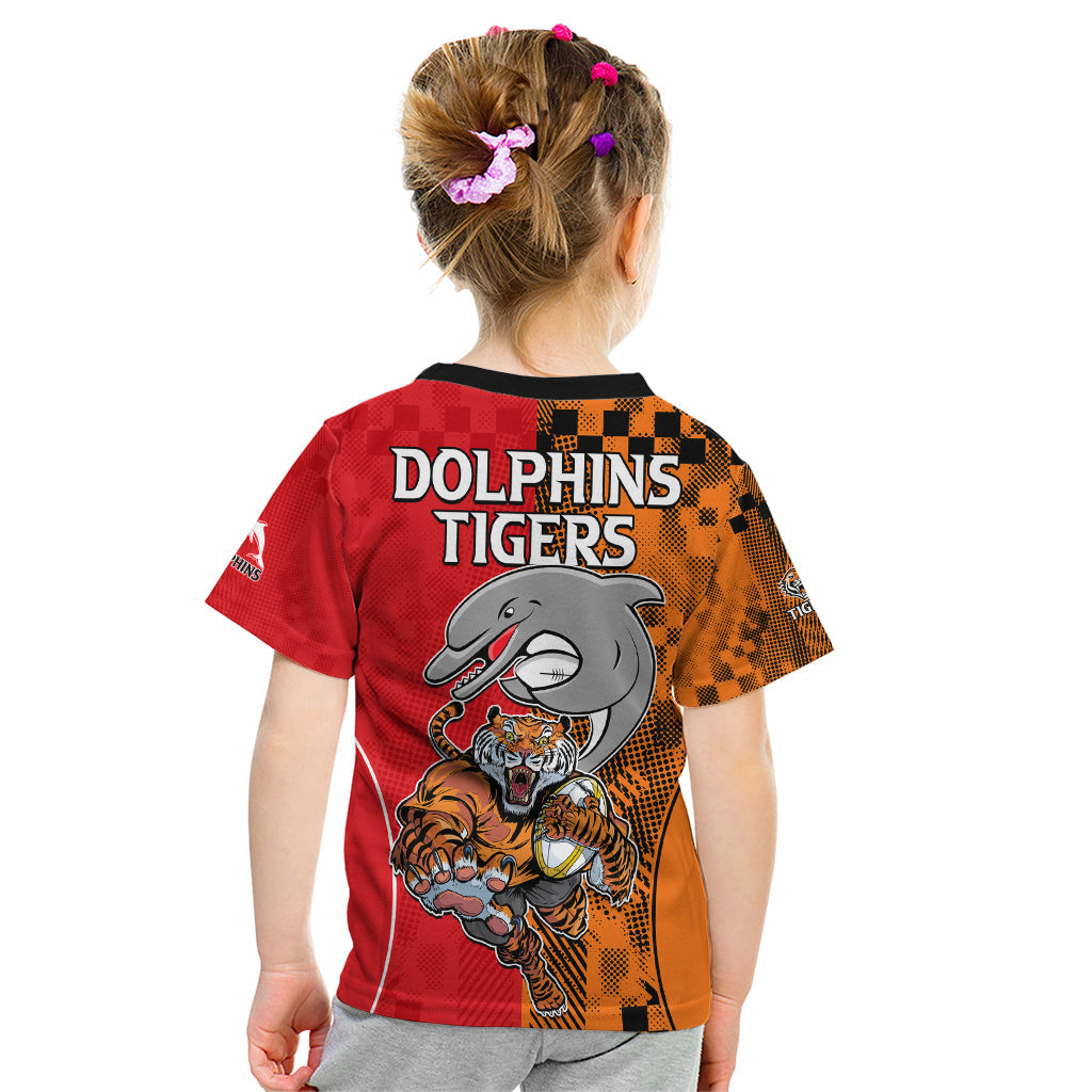 NRL Half Dolphins and Half Tigers Kid T Shirt Sporty Style LT9