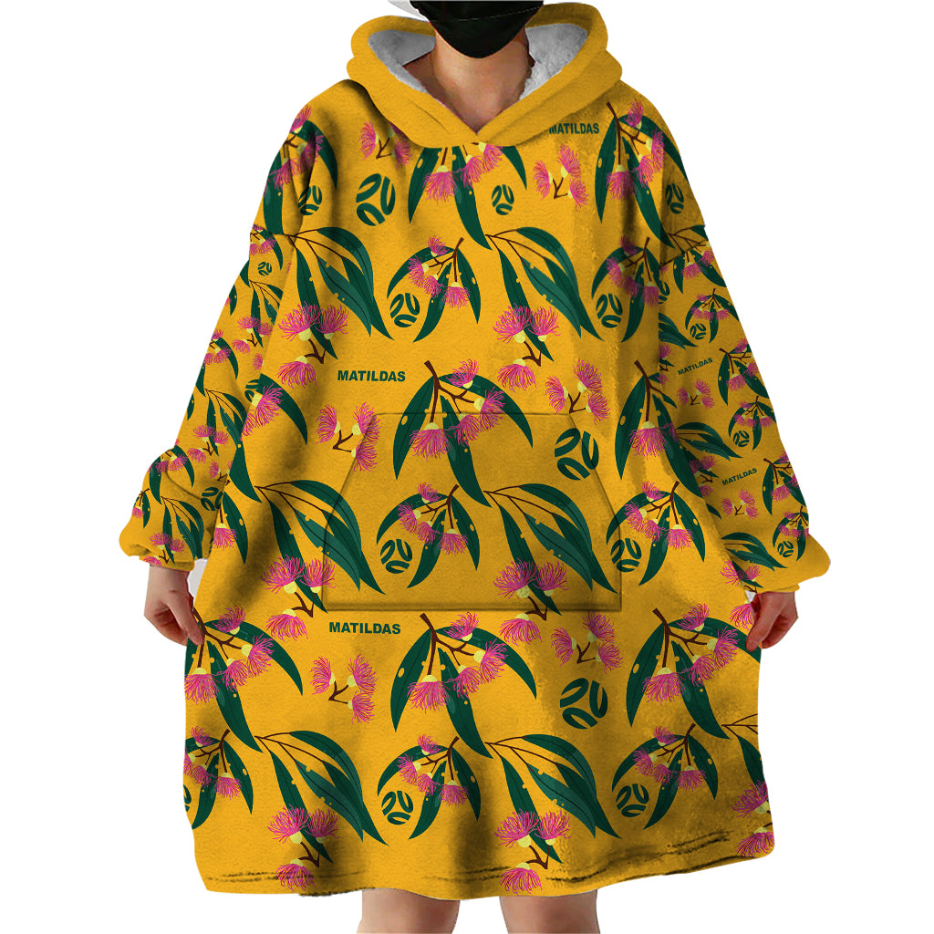 Aussie Matildas Wearable Blanket Hoodie Football Australia 2023 Silver Princess Unique - Vibe Hoodie Shop