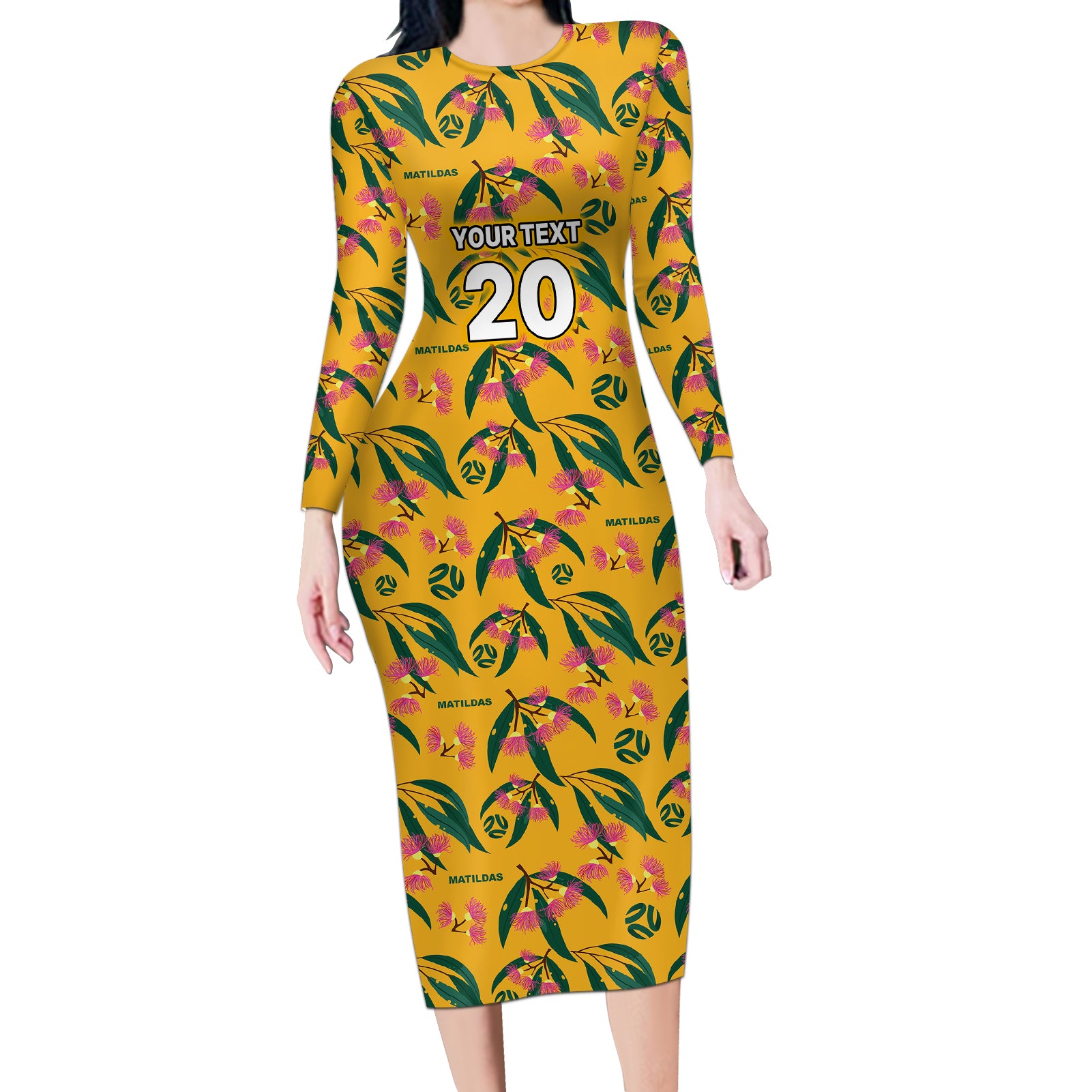 custom-aussie-matildas-long-sleeve-bodycon-dress-football-australia-2023-silver-princess-unique