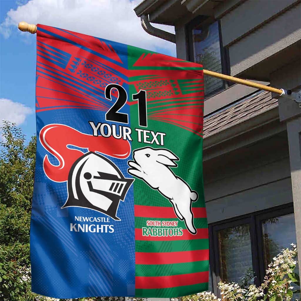 Custom Knights and Rabbitohs Rugby Garden Flag Sporty Style - Vibe Hoodie Shop