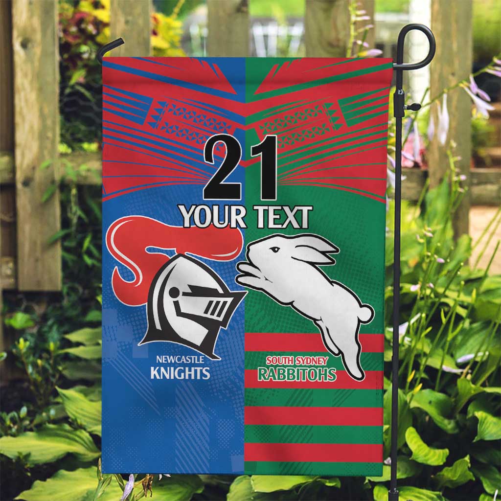 Custom Knights and Rabbitohs Rugby Garden Flag Sporty Style - Vibe Hoodie Shop