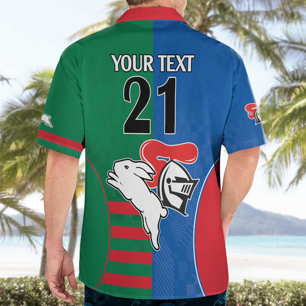 Custom Knights and Rabbitohs Rugby Hawaiian Shirt Sporty Style - Vibe Hoodie Shop