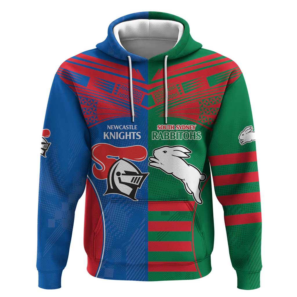 Custom Knights and Rabbitohs Rugby Hoodie Sporty Style LT9 - Vibe Hoodie Shop