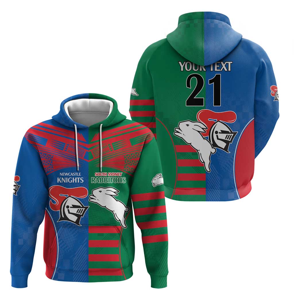 Custom Knights and Rabbitohs Rugby Hoodie Sporty Style LT9 - Vibe Hoodie Shop