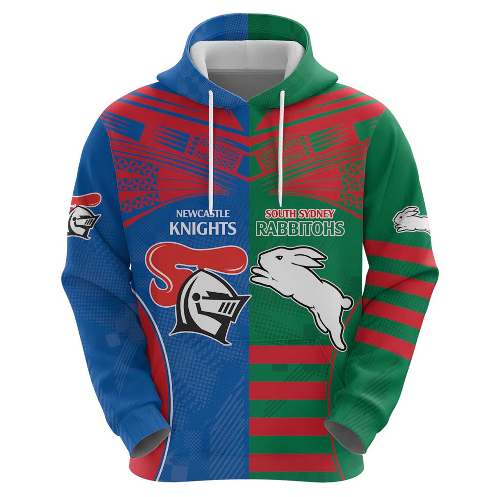 Custom Knights and Rabbitohs Rugby Hoodie Sporty Style LT9 - Vibe Hoodie Shop