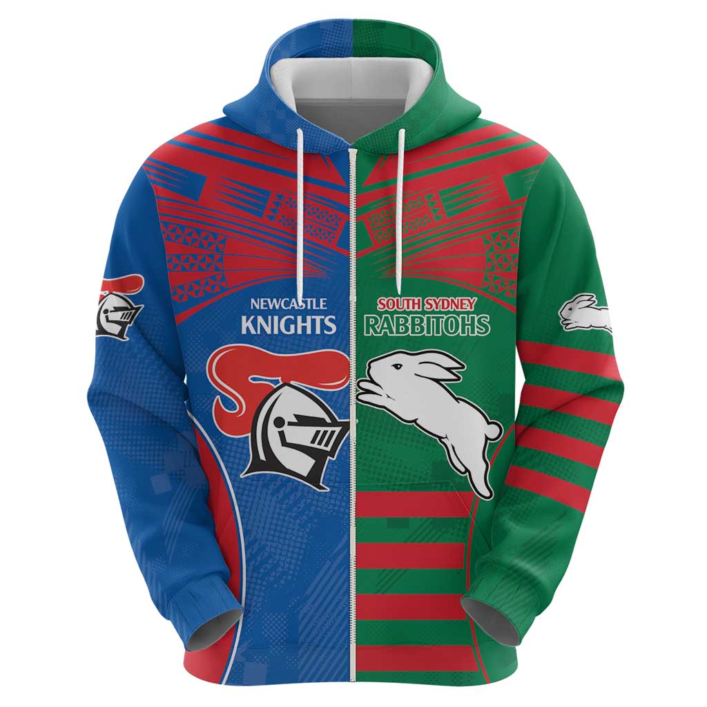 Custom Knights and Rabbitohs Rugby Hoodie Sporty Style LT9 - Vibe Hoodie Shop