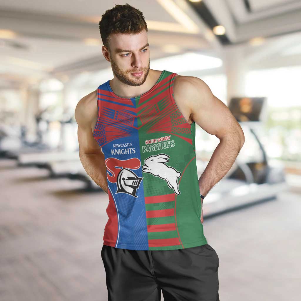 Custom Knights and Rabbitohs Rugby Men Tank Top Sporty Style - Vibe Hoodie Shop
