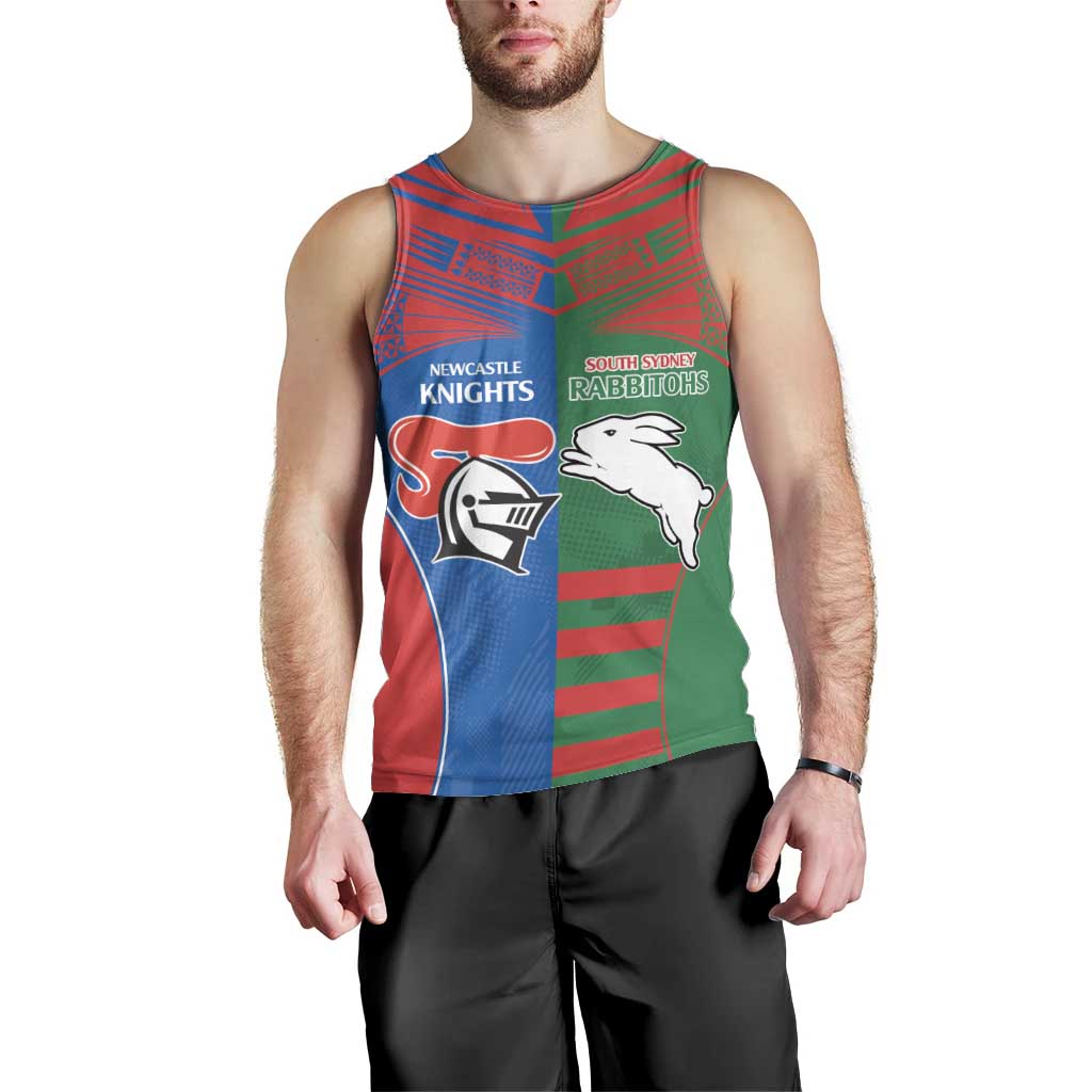 Custom Knights and Rabbitohs Rugby Men Tank Top Sporty Style - Vibe Hoodie Shop