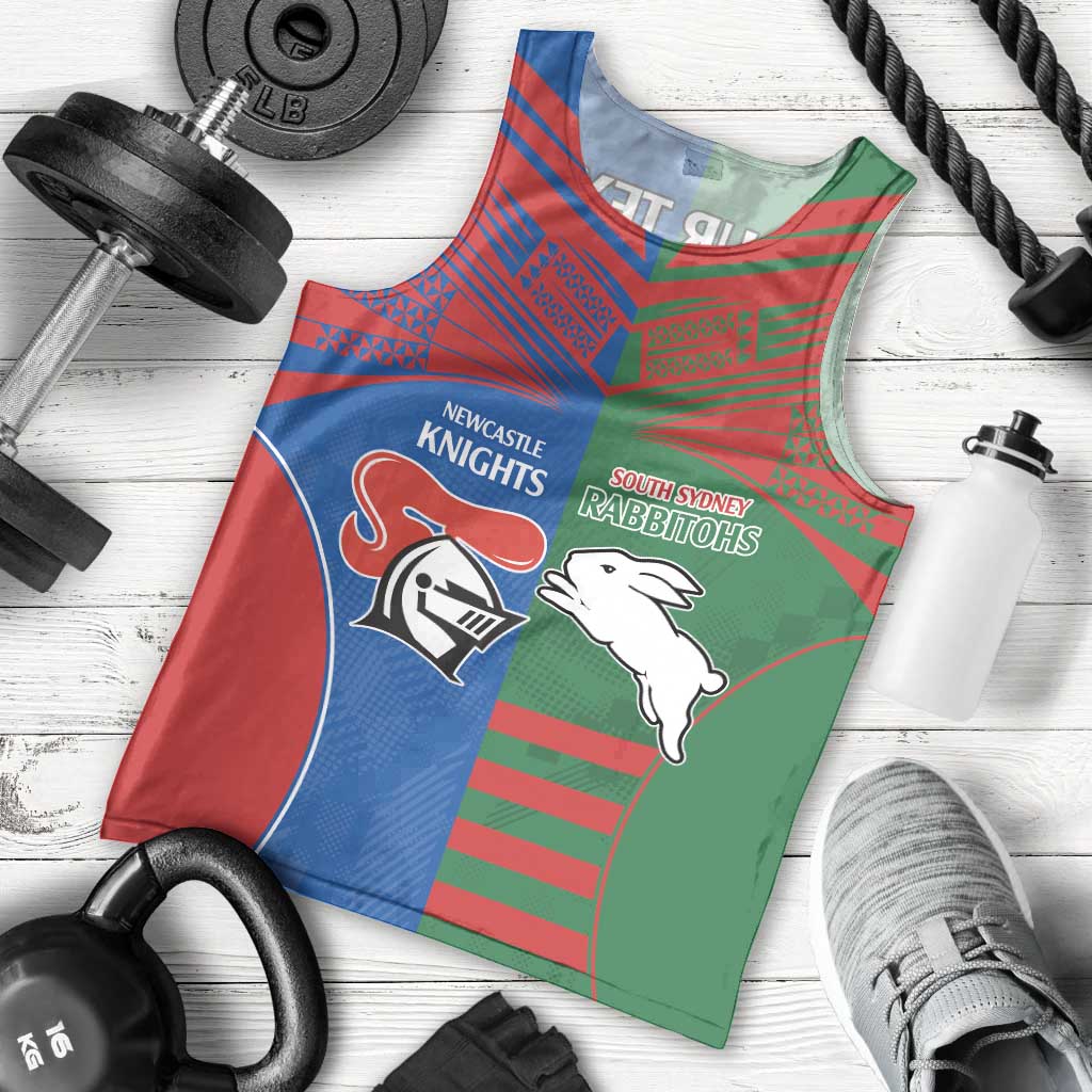 Custom Knights and Rabbitohs Rugby Men Tank Top Sporty Style - Vibe Hoodie Shop