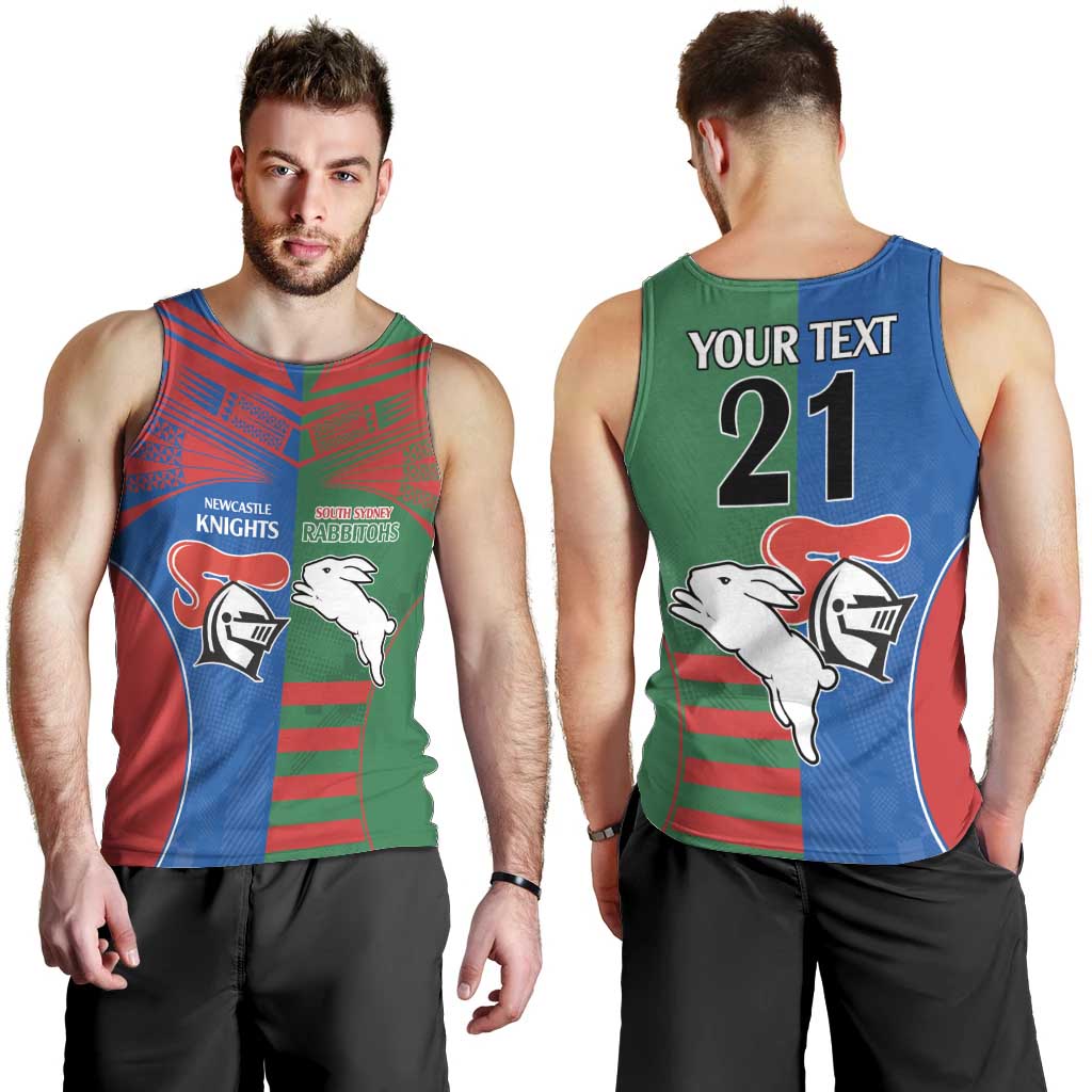 Custom Knights and Rabbitohs Rugby Men Tank Top Sporty Style - Vibe Hoodie Shop