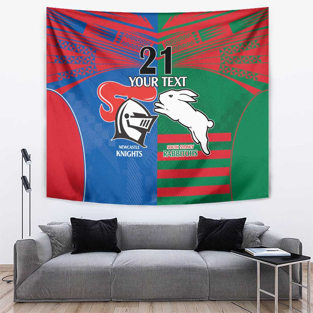 Custom Knights and Rabbitohs Rugby Tapestry Sporty Style - Vibe Hoodie Shop