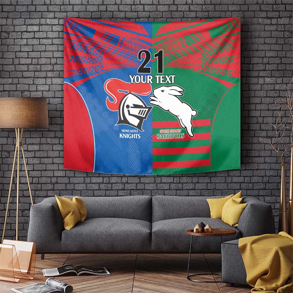 Custom Knights and Rabbitohs Rugby Tapestry Sporty Style - Vibe Hoodie Shop