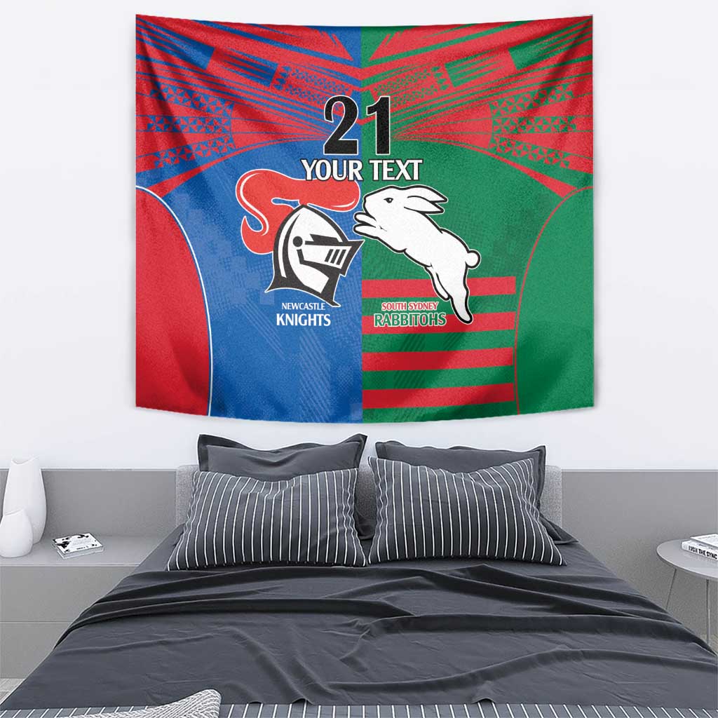 Custom Knights and Rabbitohs Rugby Tapestry Sporty Style - Vibe Hoodie Shop