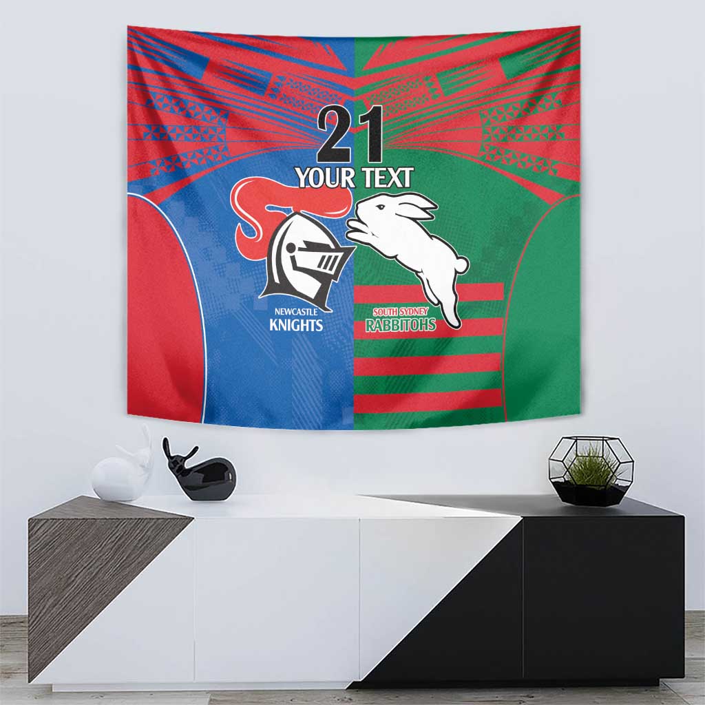 Custom Knights and Rabbitohs Rugby Tapestry Sporty Style - Vibe Hoodie Shop