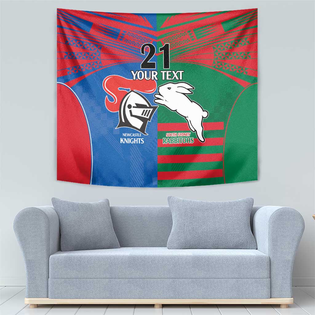 Custom Knights and Rabbitohs Rugby Tapestry Sporty Style - Vibe Hoodie Shop