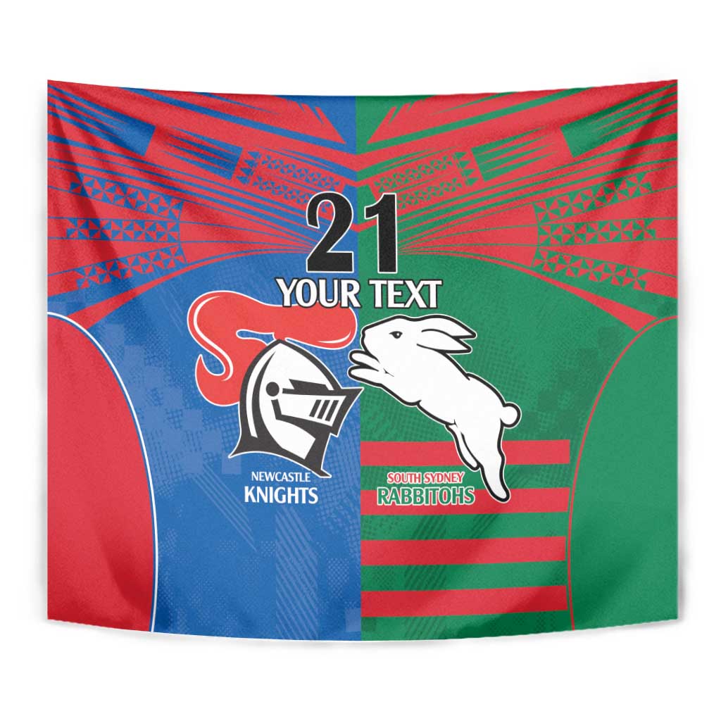 Custom Knights and Rabbitohs Rugby Tapestry Sporty Style - Vibe Hoodie Shop