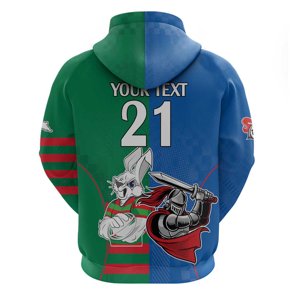 Custom Knights and Rabbitohs Mascot Together Hoodie LT9 - Vibe Hoodie Shop