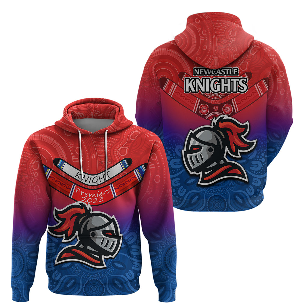 Knights Permier 2023 Hoodie NRL Mascot with Aboriginal LT9 - Vibe Hoodie Shop